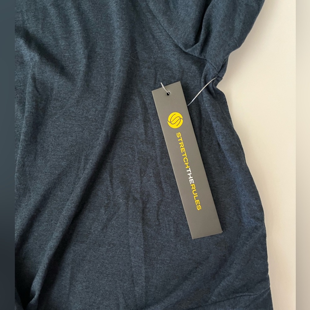 StretchTheRules | NWT Chic Navy Twist Front Short Sleeve Tee - Picture 6 of 8